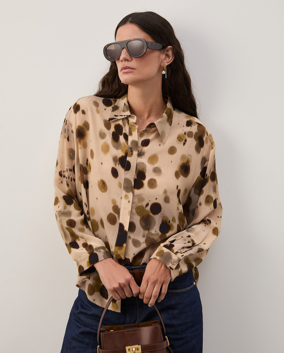 Blusa fluida estampada