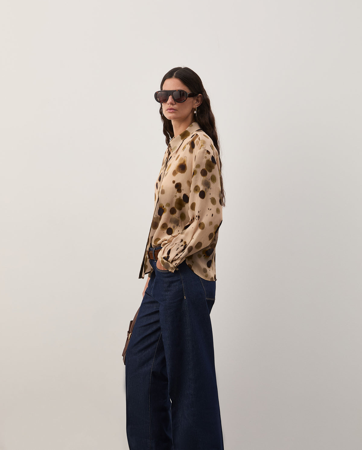 Blusa fluida estampada