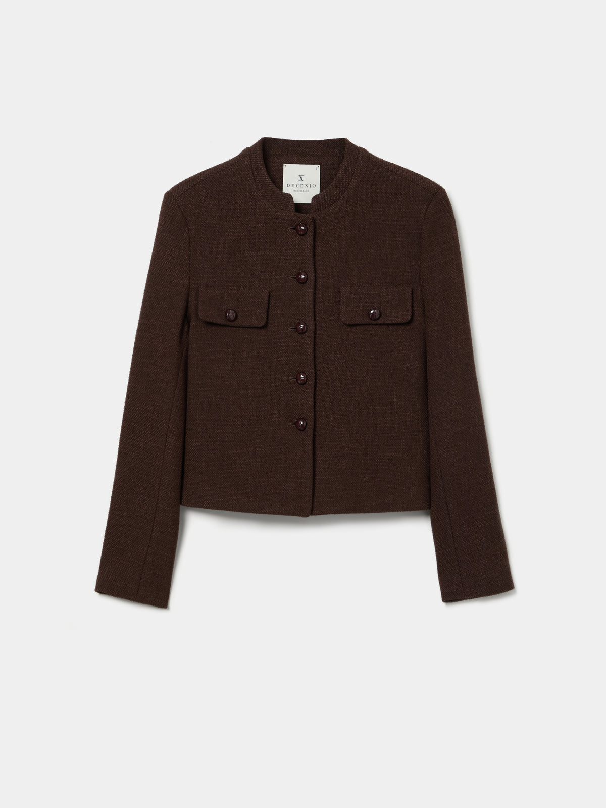Casaco curto em tweed