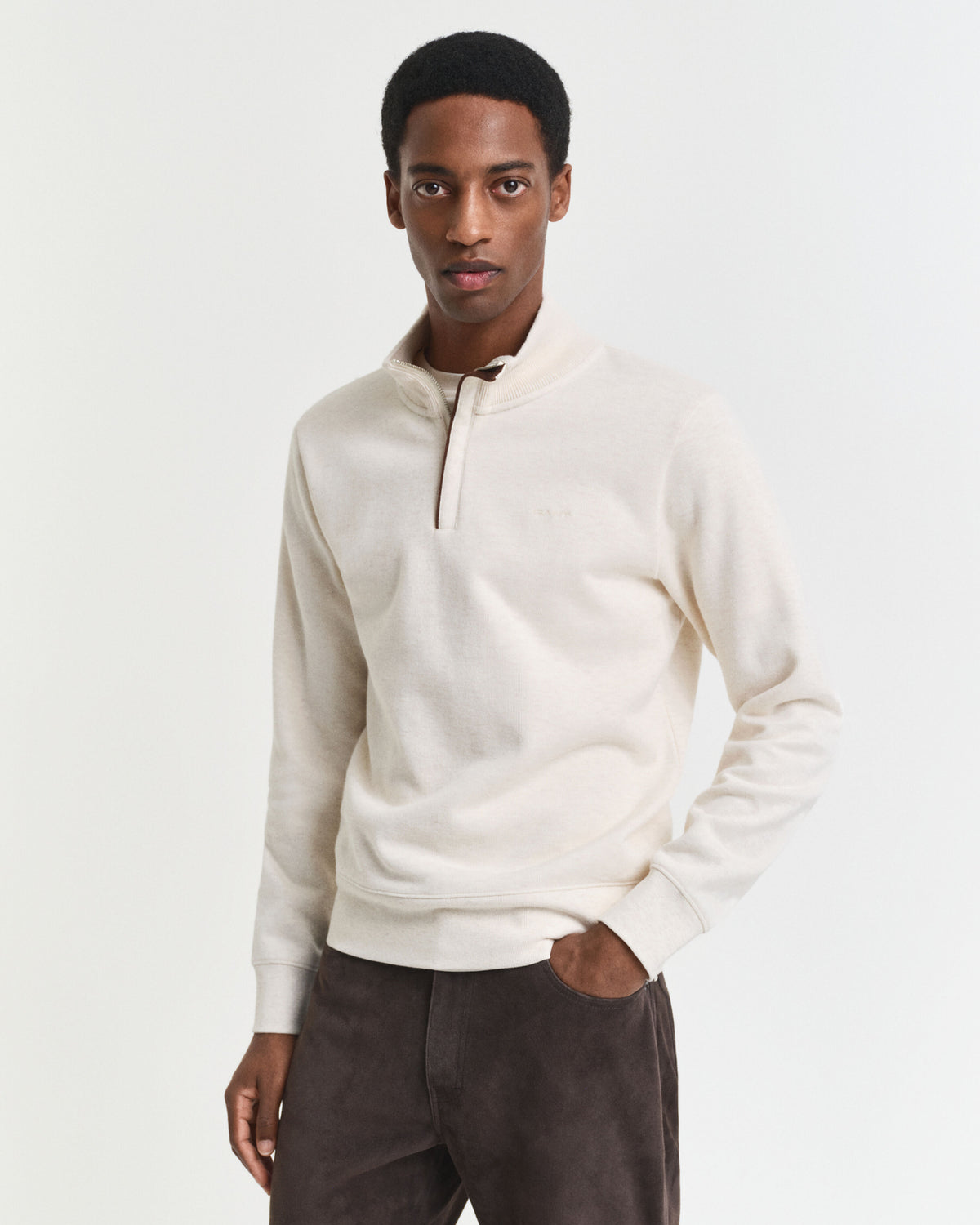 Sweatshirt com meio fecho Sacker Rib - GANT