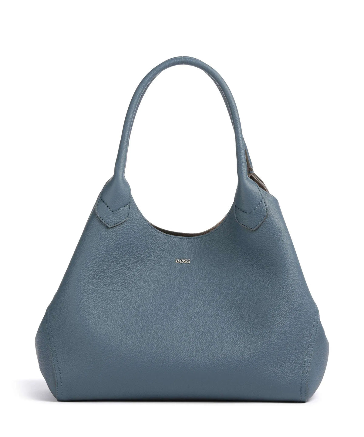 Bolsa Lenah Tote em pele de bovino granulada azul-acinzentado - BOSS