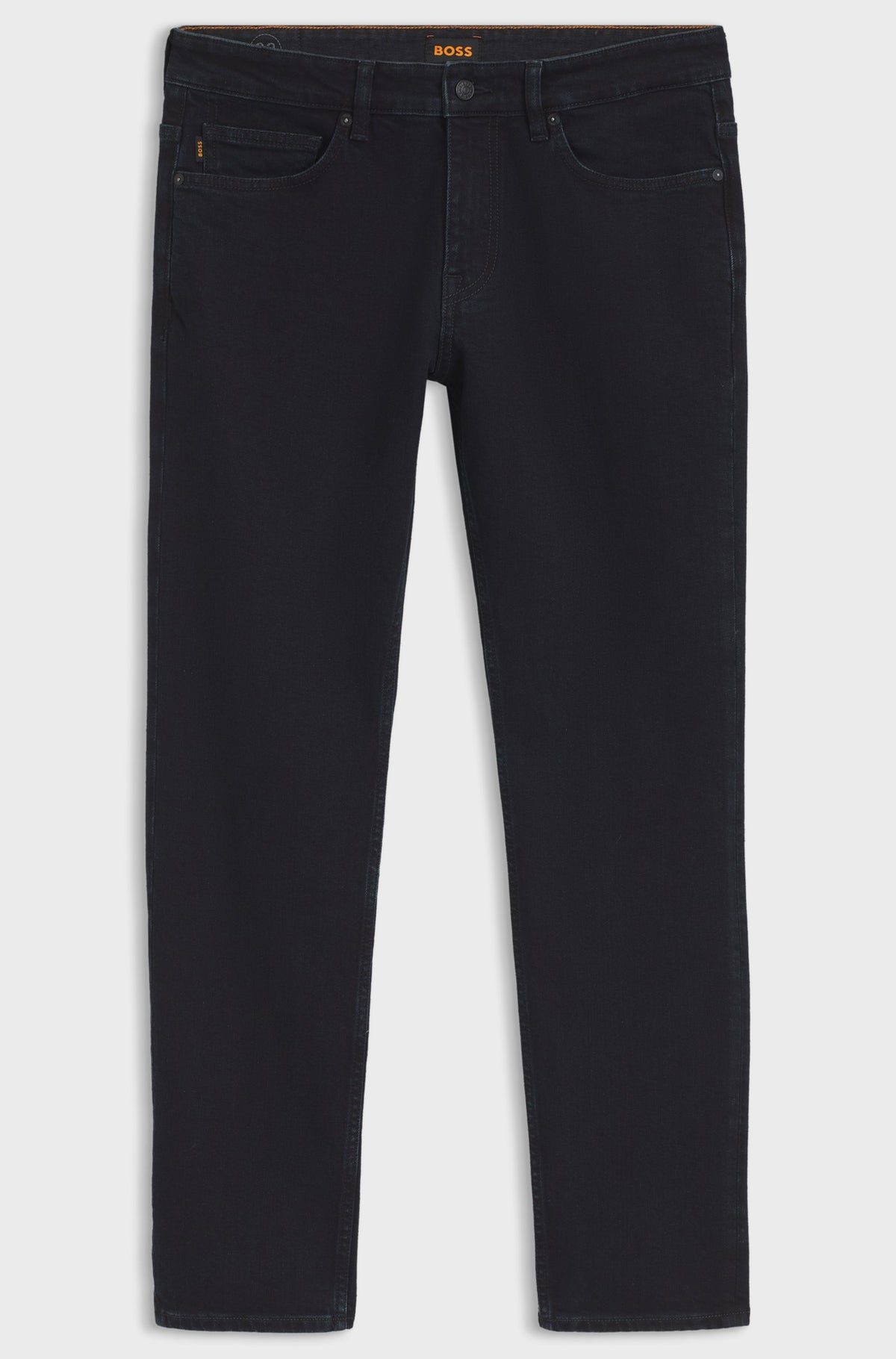 Calças de ganga slim-fit em ganga azul-escura com elasticidade confortável