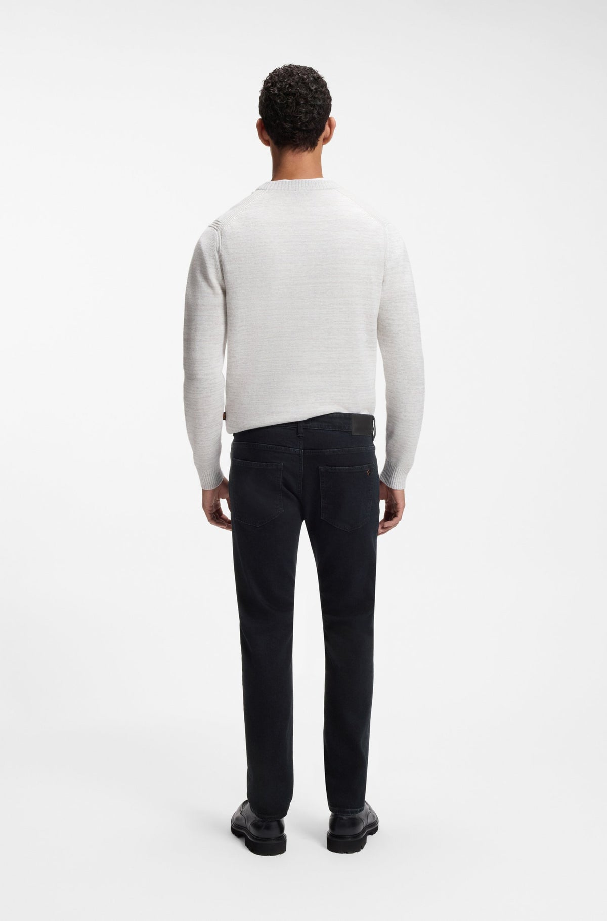 Calças de ganga slim-fit em ganga azul-escura com elasticidade confortável