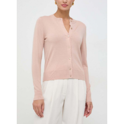 REGULAR FITTING CARDIGAN IN VIRGIN WOOL WITH ROUND NECKLACE