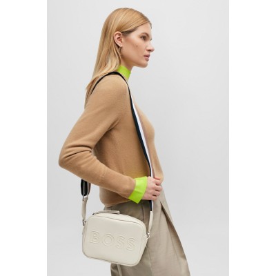GRAINED LEATHER SHOULDER BAG WITH CONTOUR LOGO
